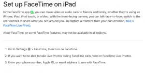 FaceTime on iPad