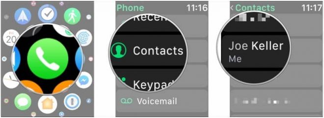 contacts on apple watch series 3